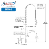 Unité de robinet de cuisine pliante rotative de pré-rinçage commercial poli de haut rang