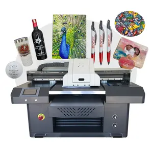 Jucolor 4060 A2 UV Printer Pipih Bola Golf Printer Casing Ponsel Gantungan Kunci Botol Logam Kaca Mesin Cetak Kayu
