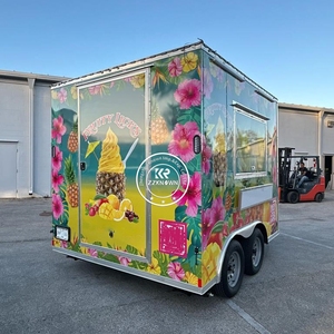 2025 Mobile OEM Remorque Snack Pizza Fast Food Truck Stainless Steel Catering Concession Coffee Food <b>Trailer</b> For Sale - Product Image 3