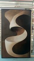 Peinture à l'huile abstraite moderne marron texturée 3D faite à la main sur mesure pour la décoration murale de la maison, idéale pour un salon élégant