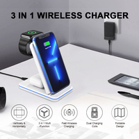 Vente en gros de chargeur sans fil pliable 3 en 1 10W avec support pour iPhone et Android
