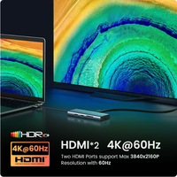 Adaptador USB C a Ethernet UGREEN 9 en 1, 5Gbps, USB 3.0, Estación de Acoplamiento, Carga PD 60W, Lector de Tarjetas SD, Hub USB C con HDMI 4K