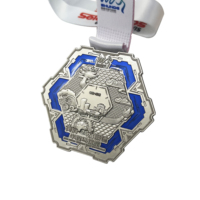 Trophée et médailles de marathon de football gravés, design de football, médaille de football