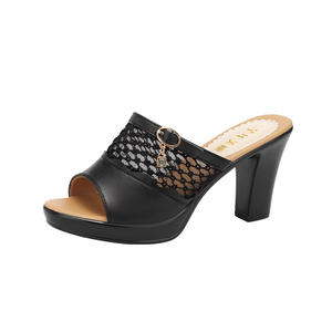 Xuanhui Nouvelles Sandales d'Été à Talons Hauts de 8 cm en Maille Creuse pour Femmes et Dames - Product Image 6