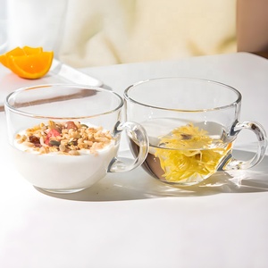 Tazas de Vidrio Personalizadas al por Mayor para Desayuno, Postre, Café, Té, Leche con Tapas de Bambú - Product Image 3