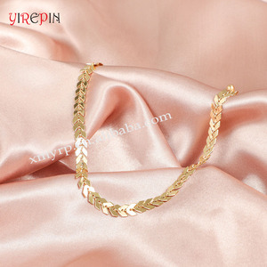 Colar de ouro com flecha de aço inoxidável 6mm, gargantilha de ouro com gola V, joia de osso de peixe e clavícula para mulheres, conjunto de joias - Product Image 4
