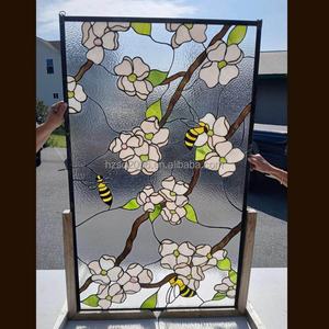 Vitrail décoratif personnalisé de style Tiffany, européen, massif, fait main, design artistique, pour porte et fenêtre, éclairage durable, 5 mm, décoratif - Product Image 2