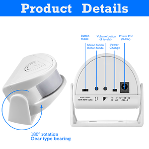 Sensore di movimento Wireless PIR campanello del negozio allarme allarme antifurto - Product Image 3