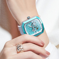 Reloj mecánico transparente RM de lujo 2022 para hombres y mujeres, nuevo diseño cuadrado de esqueleto hueco, correa de cuero, puntero con características de buceo