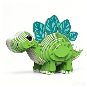 Kit de modèles en <span class=keywords><strong>carton</strong></span> 3D, série dinosaures, puzzle en <span class=keywords><strong>carton</strong></span> à assembler soi-même, jouets dinosaures Triceratops pour la vente en gros - Product Image 3