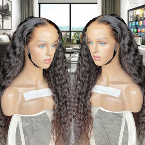 <span class=keywords><strong>Pelucas</strong></span> de Cabello Humano Virgen Brasileño <span class=keywords><strong>Baratas</strong></span>, Rizadas y Onduladas, con Frente de Encaje para Mujeres Negras, Peluca con Frente de Encaje HD con Ondas de Agua - Product Image 1