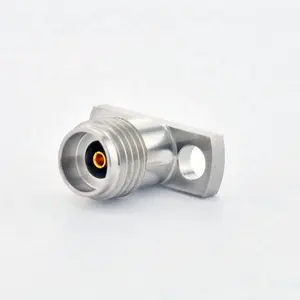 2.92mm Female Jack connectors Air Line Through the Wall 2 Hole Flange DC to 40GHz 303 Stainless steel, 2.92mm connector