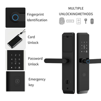 Cerradura Inteligente para Puerta con Huella Dactilar y WiFi, con Aplicación Tuya, Cilindro de Grado C, Código Anti-Espionaje y Alarma Antimanipulación para Puerta Principal de Aluminio