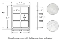 Moules à clapet en cire fondue carrés, plateau cube en plastique transparent à 6 cavités pour la fabrication de bougies et de savon