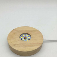 Support de lampe en bois à Base de couleur blanche, lumière chaude, présentoir à LED, support de lampe, vintage