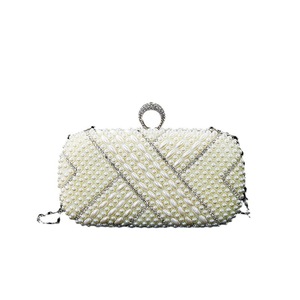 Nouvelle pochette de soirée pour femme, ornée de strass géométriques et de perles, avec chaîne, idéale pour mariage et événements. - Product Image 6