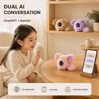 Porte-clés en peluche IA ChatGPT Gemini, Chatbot intelligent avec yeux LED expressifs, 55 langues, pour l'apprentissage des enfants, pendentif de sac, housse en peluche Type-C, OEM