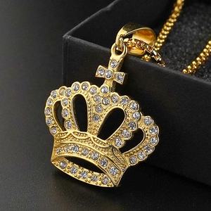 Colgantes de Joyería de Acero Inoxidable, Dijes de Corona con Cristales, Baño de Oro PVD, Novedad 2024, Productos en Oferta - Product Image 3