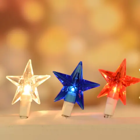 UL пластиковая звезда красная белая синяя патриотическая Гирлянда для декора на Рождество и день образования