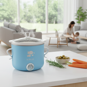 Mini-cuiseur électrique professionnel 100W avec minuterie numérique, maintien au chaud automatique, cuve intérieure en céramique, extérieur en fer, couvercle en verre, pour usage domestique - Product Image 1
