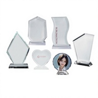 Trophée en cristal vierge pour sublimation, plaque en verre personnalisable par transfert thermique pour la reconnaissance d'entreprise