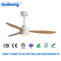 Ventilateurs de plafond LED Gesheng 48 pouces en ABS, 6 vitesses, télécommande, moteur DC, ventilateur de plafond pour extérieur et chambre