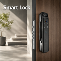 Serrure de porte intelligente à reconnaissance faciale 3D, interphone vidéo, empreinte digitale, clavier RFID, application Tuya WiFi, verrou de sécurité pour la maison