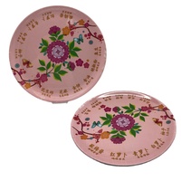 Impression personnalisée Grand plateau de service rond en mélamine avec logo personnalisé en plastique Ensemble de bols en mélamine pour la fête de l'Europe Assiette en mélamine colorée