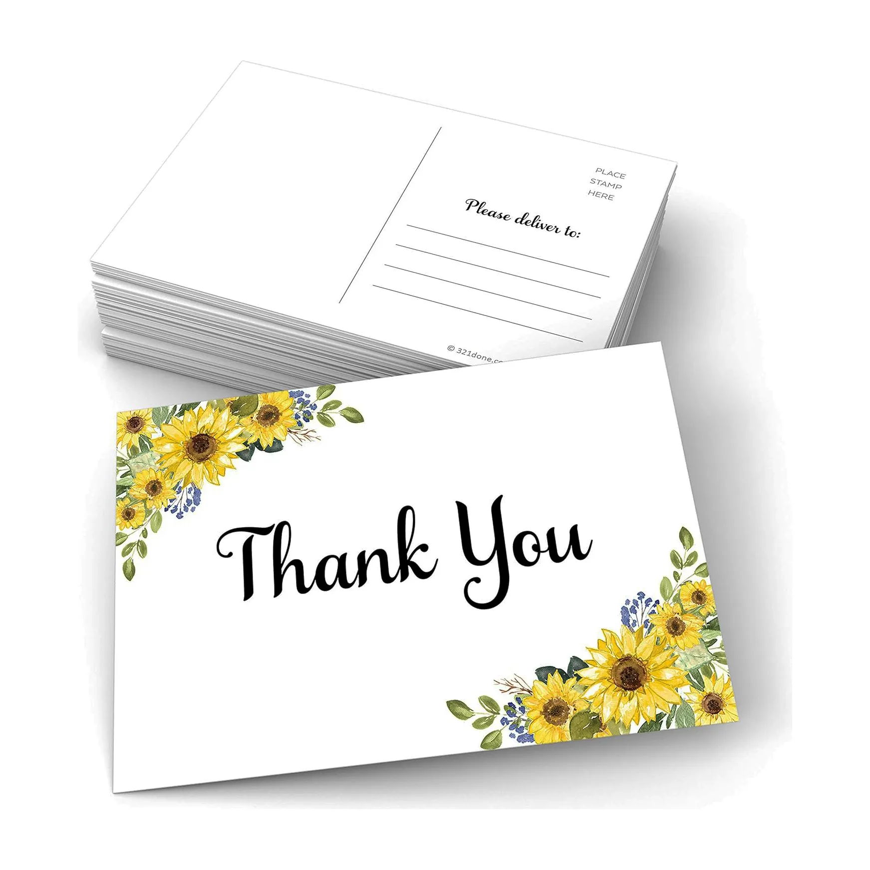 Cheap wholesale Flower printing Wedding Thank You Card envelope Your logo pattern gift postcard greeting card custom