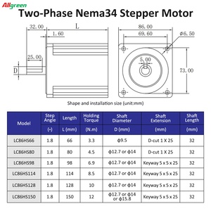 Drivers de moteurs pas à pas DC30V~110V/AC24V~80V 3/5/6A 3.3/4.5/6.9/8.5/10/12N.m 2 phases Nema34 2 axes en boucle ouverte - Product Image 6