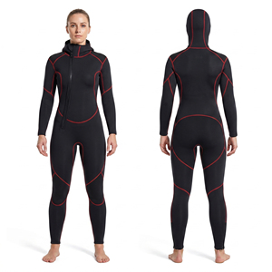 Muta Subacquea da Donna Taglie Forti 5mm in Neoprene con Cappuccio, Manica Lunga, Impermeabile, Traspirante, Eco-Friendly, con Cerniera Frontale - Product Image 2