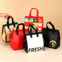 Sac isotherme réutilisable pour pique-nique avec poignée en sangle pliable, soufflet latéral et compartiment pour vêtements, personnalisable avec logo