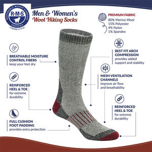 Calcetines de lana merino <span class=keywords><strong>para</strong></span> senderismo, calcetines <span class=keywords><strong>para</strong></span> clima frío, calcetines térmicos cálidos con cuello redondo <span class=keywords><strong>para</strong></span> invierno - Product Image 5