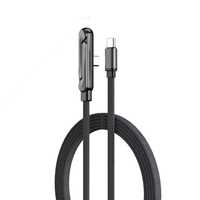 Cable de Carga Rápida Tipo-C de 240W con Soporte Plegable para Teléfono, 90 °   Cable Trenzado para Juegos, Portátiles, Teléfonos Inteligentes y Tabletas