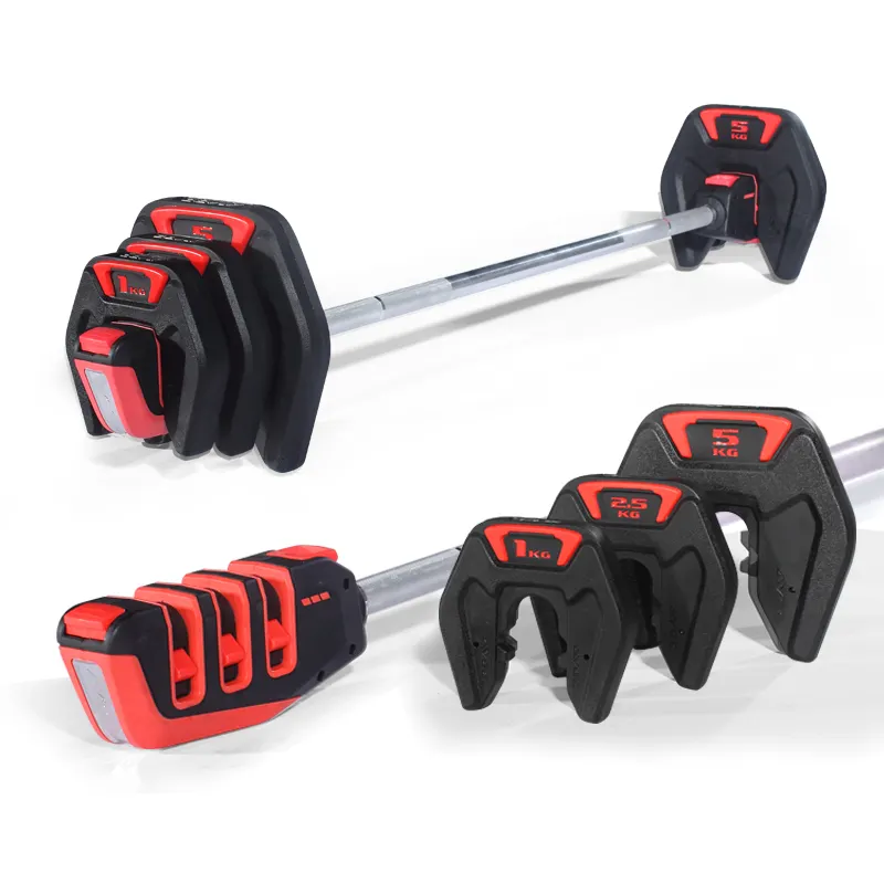 PU Phòng Tập Thể Dục Barbell 20Kg Có Thể Điều Chỉnh Barbell Set Tạ Nâng Tạ Tạ Tạ Barbell Set