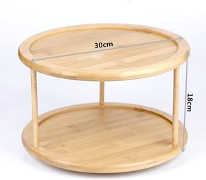 Étagère à épices rotative en bambou, étagère fonctionnelle pour la cuisine - Product Image 3