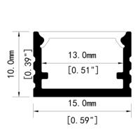 Lampu LED Bawah Kabinet Dapur Profil Aluminium 15x10mm Saluran Strip LED Tipis dengan Penutup PC Layanan OEM Tungwille