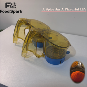 Distributeur d'assaisonnements pour fast-food style KFC, pot à épices pour poulet frit avec base bleue - Product Image 1