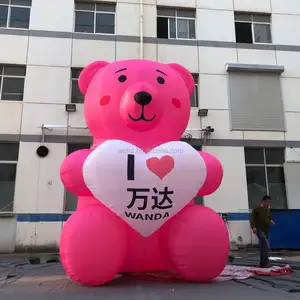 Festival Iklan Teddy Bear Inflatable Disesuaikan Lucu Acara Inflatable Kartun Beruang Coklat