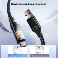 Kabel Data Pengisian Cepat Transparan Bercahaya 240W Tipe-C untuk Mobil