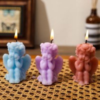 Mini bougie artisanale en cire de soja, luxueuse, mignonne, en forme d'ange, pour Pâques, Diwali, Noël, la Saint-Valentin, mariage, aromathérapie, parfumée