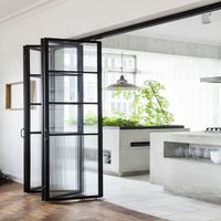 Portes pliantes en verre intérieures, cloisons pliantes en verre pour bureau, centre commercial, salle de réunion