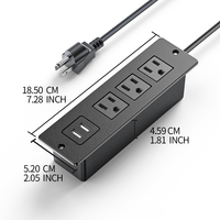 Multiprise Encastrable avec Deux Ports USB-A, Station de Recharge Discrète pour Meuble, Prise d'Alimentation pour Table de Chevet ou Table d'Appoint