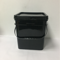 Seau carré noir en plastique de 5 gallons, 20L, 30L