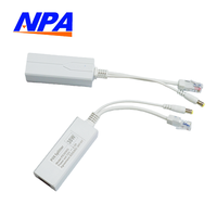 Divisor PoE 10/100M DC 5.5*2.1mm, Alimentación por Ethernet, Adaptador de 48V a 12V 2.5A 30W con QoS y Apilable para Cámaras IP en Stock