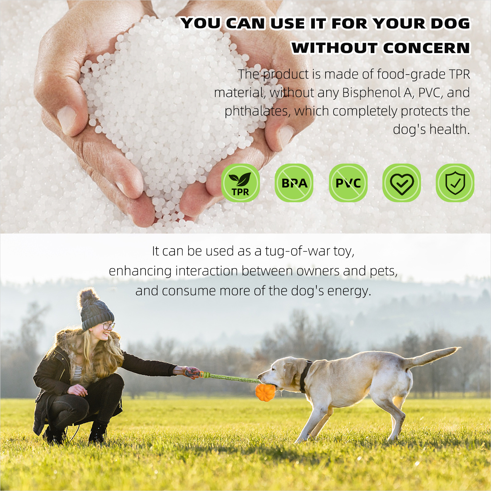 Interactive Tug-of-War Dog Chew Toy – Eco-Friendly Rubber & Suction Rope for Heavy Chewers - View 6