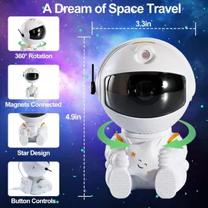 3D宇宙飛行士キャラクターナイトライトノベルティ星雲スターナイトランプスターリープロジェクターライト子供用ナイトライト