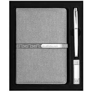 Fabriek Directe Verkoop Stationaire A5 Gewone Notebook + 32Gb Usb Flash Drive + Zwarte Navulling Metalen Pen Luxe Cadeau Set