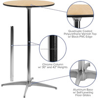Muebles de Comedor de Diseño Moderno, Mesa de Cóctel para Eventos al Aire Libre con Tablero de Madera Contrachapada y Estructura Metálica, Duradera y Fácil de Limpiar