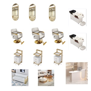 Sang Trọng <span class=keywords><strong>L</strong></span> Tóc Salon Đồ Nội Thất Thiết <span class=keywords><strong>L</strong></span>ập Thiết Bị Vàng Đen Trắng Vàng Vẻ Đẹp Hiệu Cắt Tóc Dầu Gội <span class=keywords><strong>L</strong></span>àm Móng Tay Ghế Và Gương Thiết <span class=keywords><strong>L</strong></span>ập Cho Bán - Product Image 2